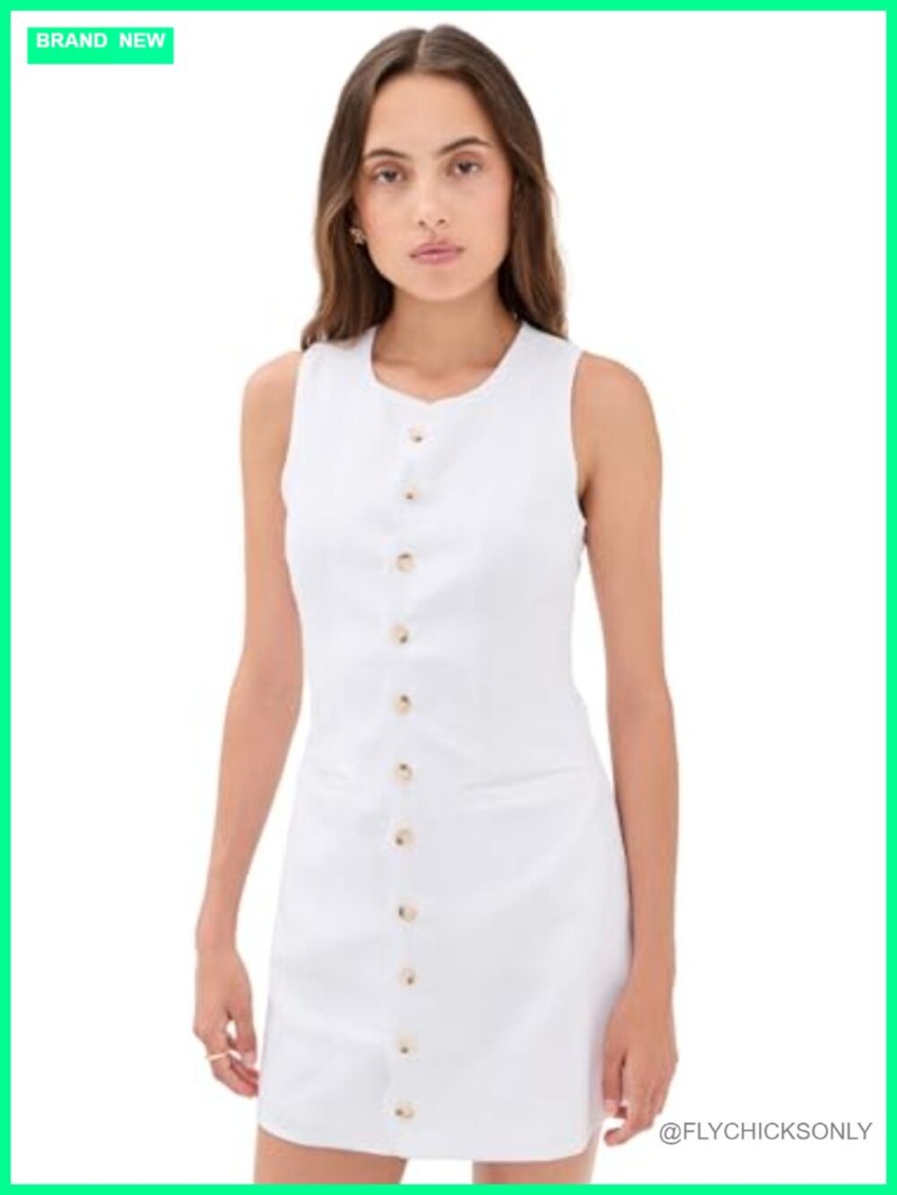 Seven Wonders Stella Mini Dress Scalloped Edges Welt Pockets Casual